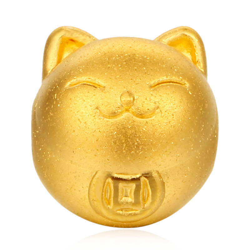 多边金都 黄金足金 3D硬金财猫转运珠多边金都金银饰品